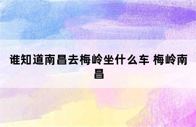 谁知道南昌去梅岭坐什么车 梅岭南昌